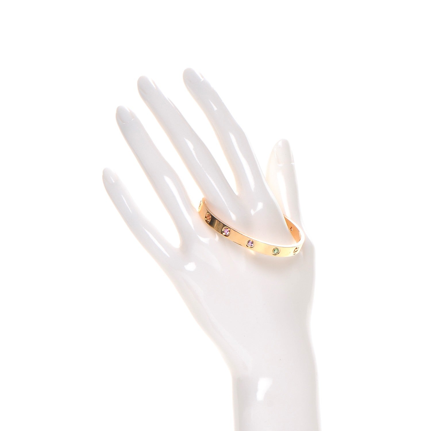 Cartier 18K Pink Gold Sapphire Garnet Amethyst LOVE Bracelet 16 2 of 10