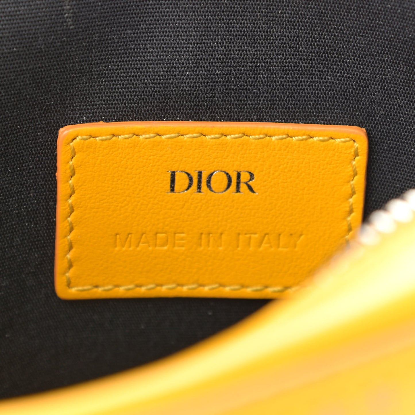 Calfskin Oblique Galaxy Perforated World Tour Messenger Pouch Yellow