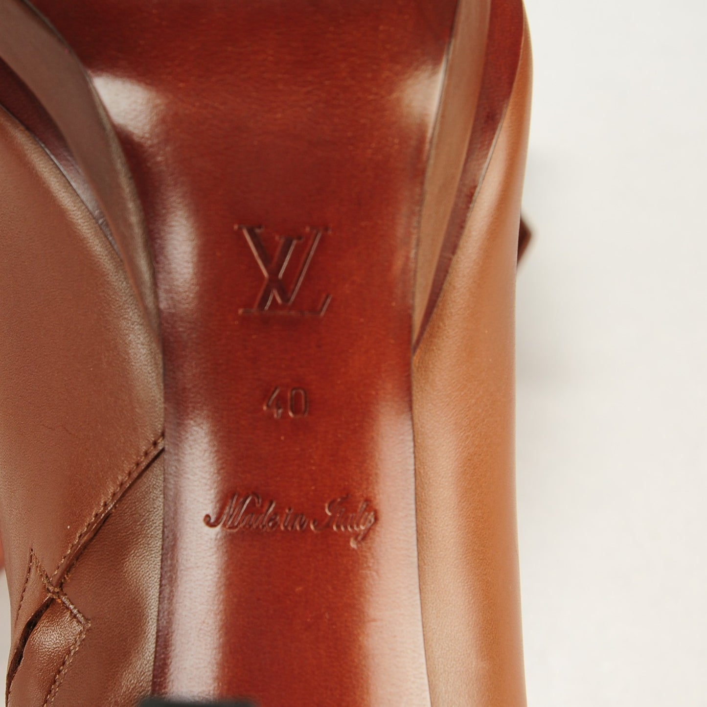 Calfskin Belted Ankle Boots 40 Brown