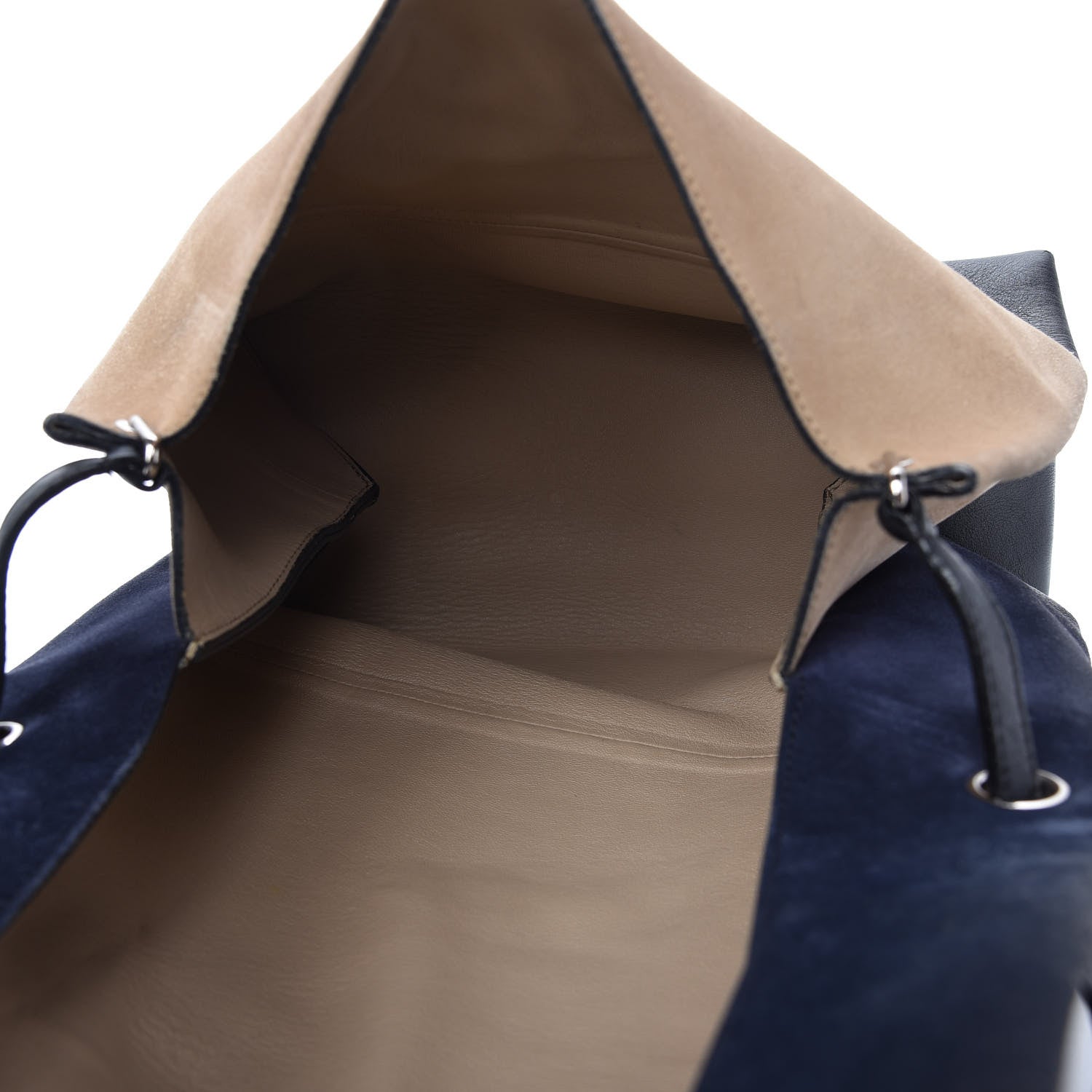 Celine Calfskin Suede All Soft Shoulder Bag Ocean Blue 5 of 9