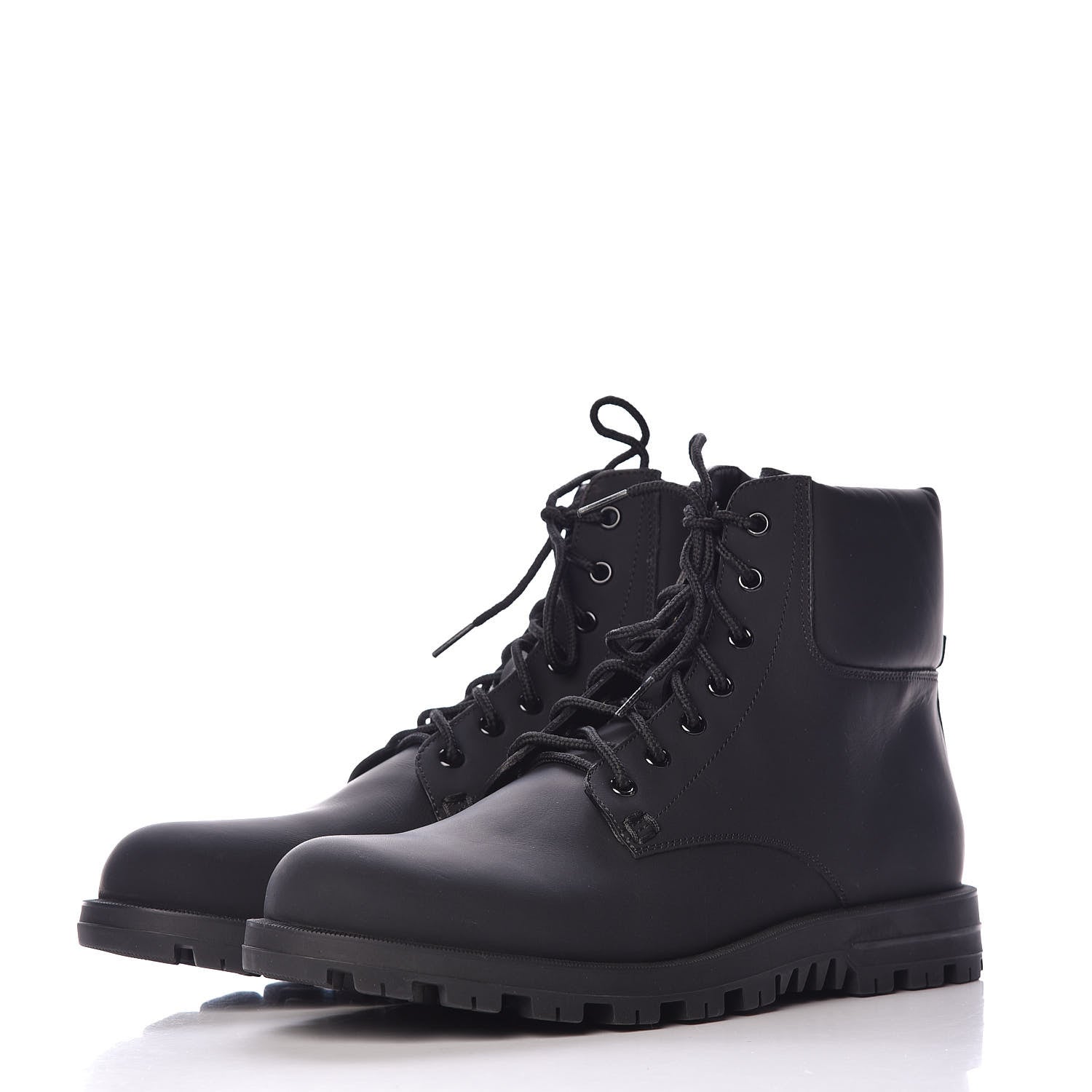 Gucci Rubberized Mens Lace Up Ankle Boots 8 Black 3 of 7