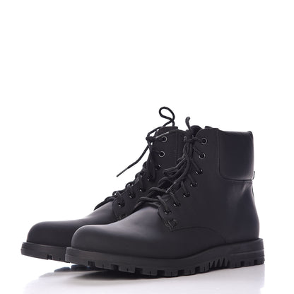 Gucci Rubberized Mens Lace Up Ankle Boots 8 Black 3 of 7