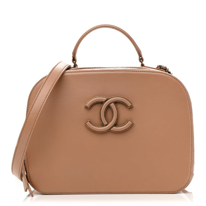 Chanel Shiny Calfskin Goatskin Quilted Coco Curve Vanity Beige 1 of 10