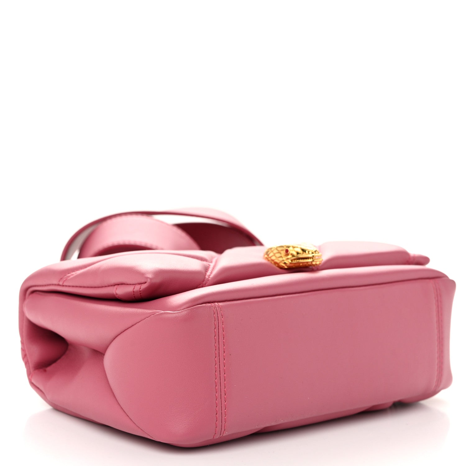 Bulgari Calfskin Matelasse Mini Serpenti Cabochon Crossbody Bag Pink 4 of 10