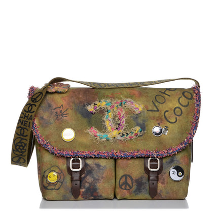 Chanel Washed Toile Large Graffiti On The Pavements Messenger Khaki Multicolor 1 of 7