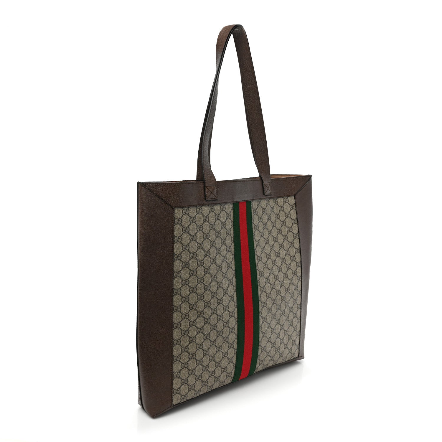 Gucci GG Supreme Monogram Web Large Ophidia Vertical Shopping Tote Brown 4 of 15