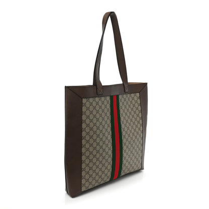 Gucci GG Supreme Monogram Web Large Ophidia Vertical Shopping Tote Brown 4 of 15