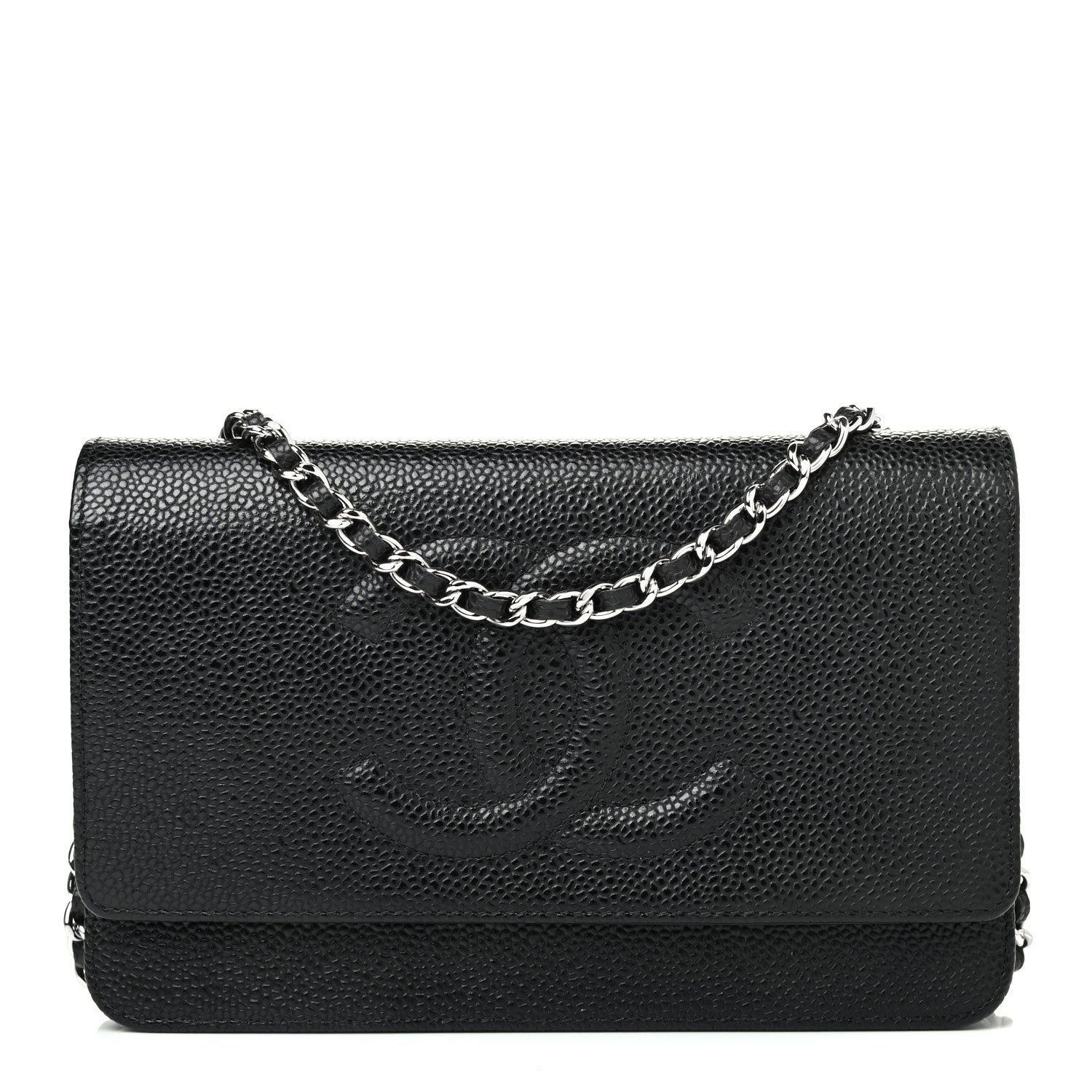Chanel Caviar Timeless CC Wallet On Chain WOC Black 1 of 4