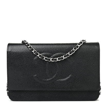 Chanel Caviar Timeless CC Wallet On Chain WOC Black 1 of 4
