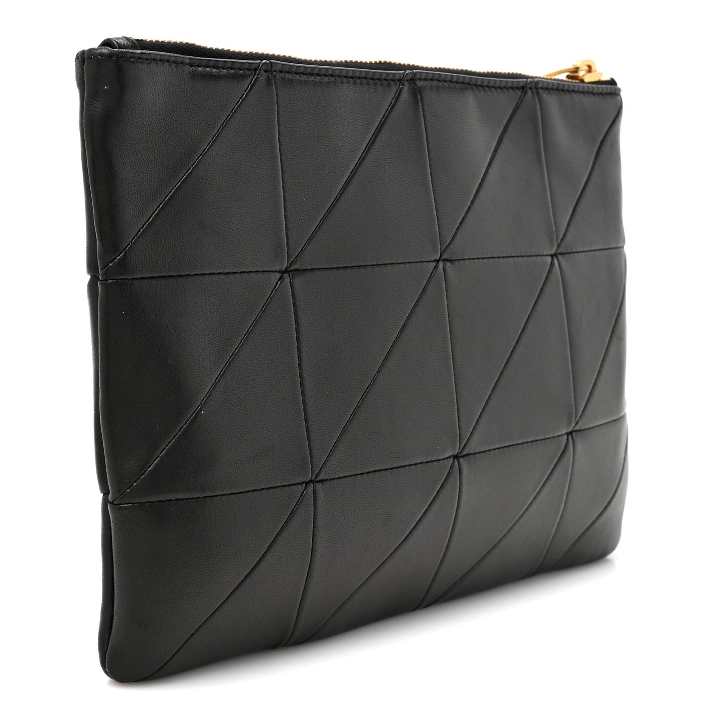 Lambskin Patchwork Monogram Jamie Pouch Black