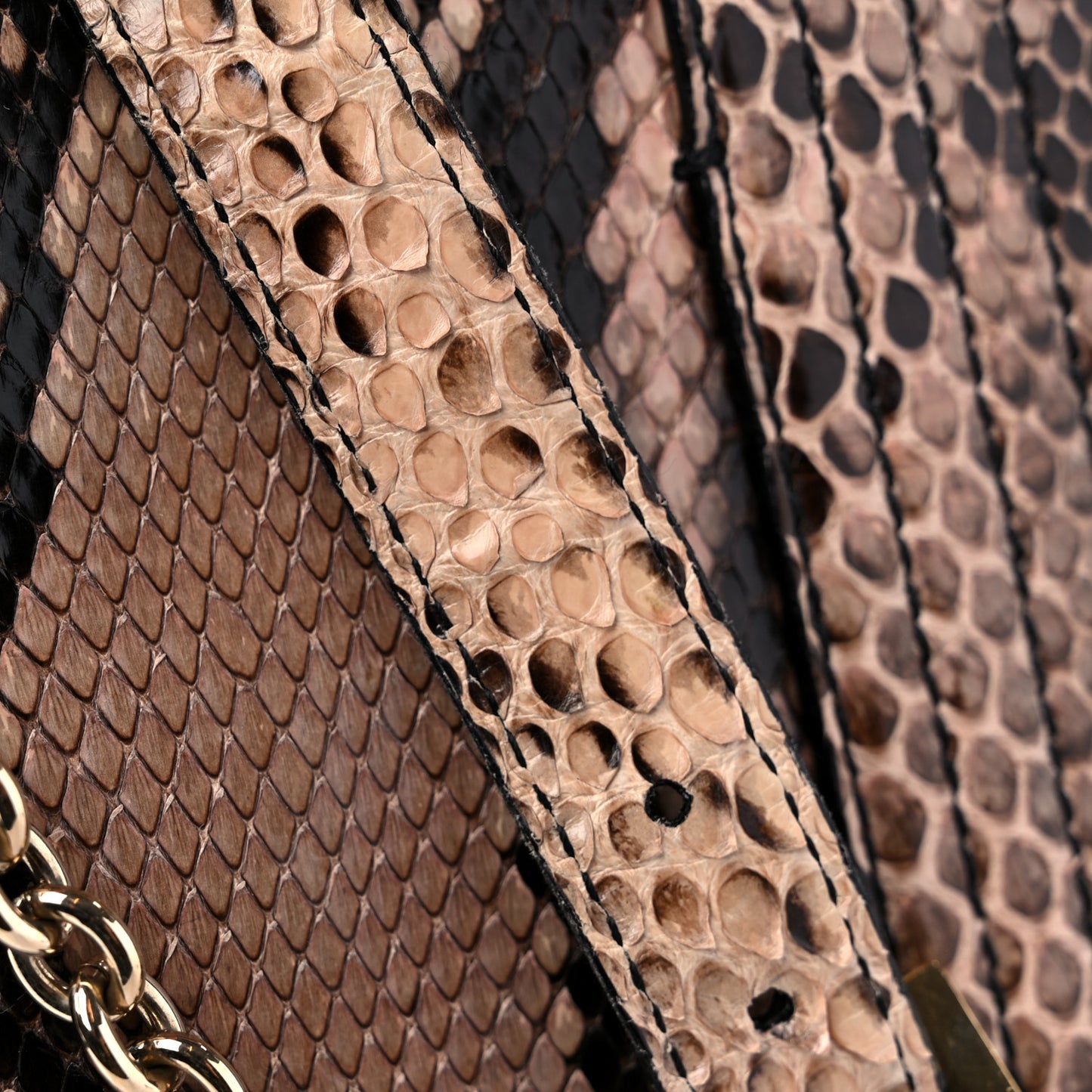 Snakeskin Forever Maxi Baguette Beige