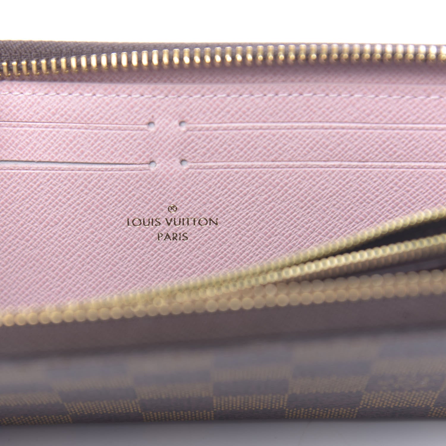 Louis Vuitton Damier Ebene Clemence Wallet Rose Ballerine 6 of 8