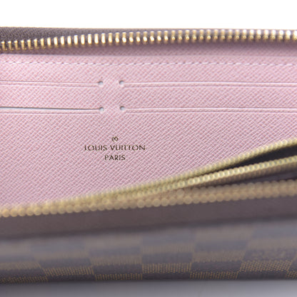 Louis Vuitton Damier Ebene Clemence Wallet Rose Ballerine 6 of 8