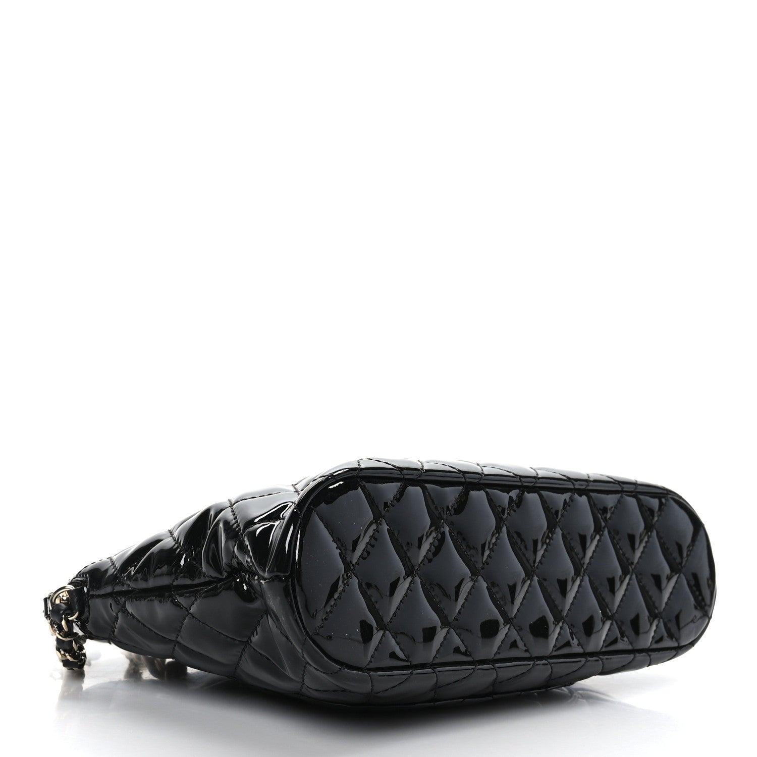 Chanel Patent Quilted Shiny Coco Small Shopping Bag Black 4 of 10