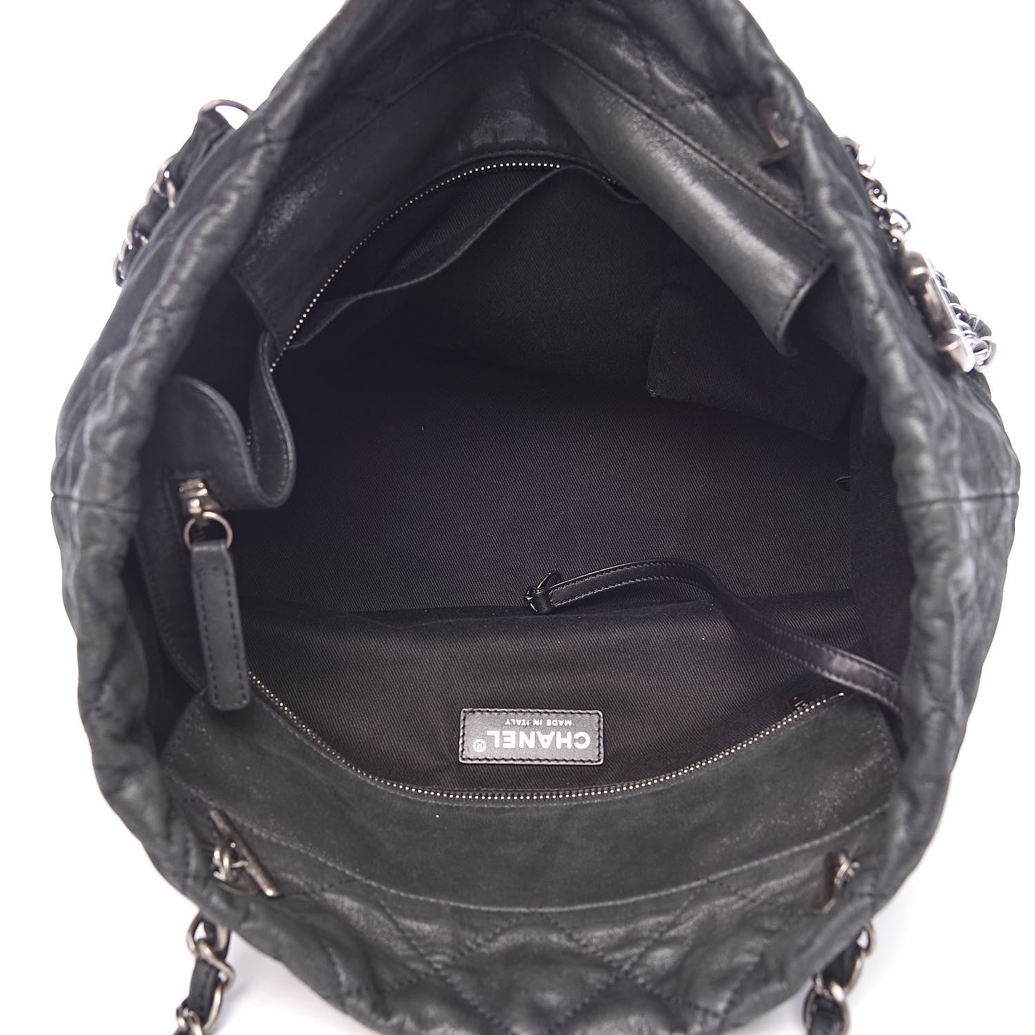 Chanel Iridescent Calfskin VIP Shopping Tote Dark Green 5 of 13
