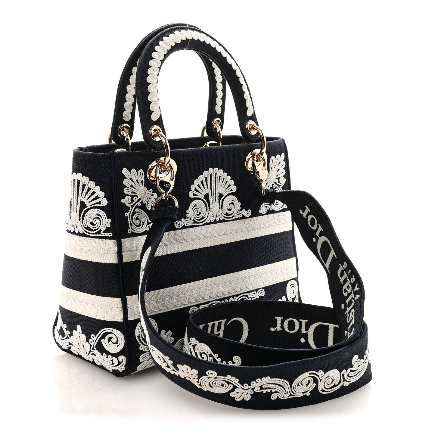 Embroidered Cornely Medium Lady D-Lite Blue White