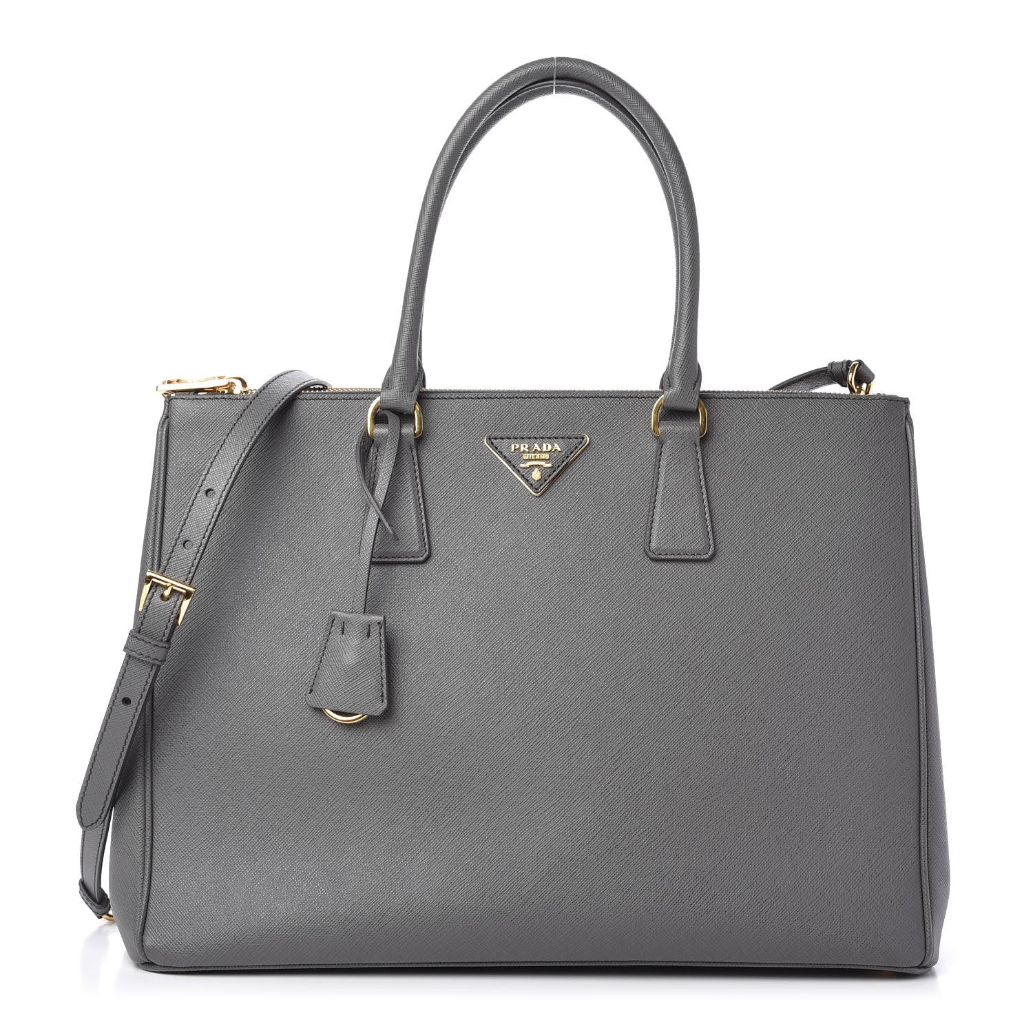 Prada Saffiano Lux Large Galleria Double Zip Tote Mercurio 1 of 10