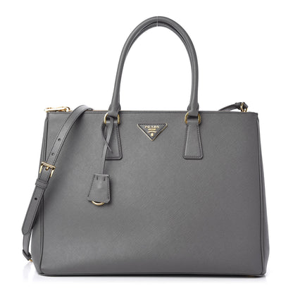 Prada Saffiano Lux Large Galleria Double Zip Tote Mercurio 1 of 10