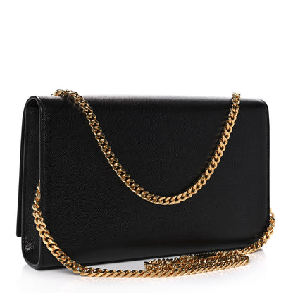 Saint Laurent Grain De Poudre Medium Classic Monogram Kate Satchel Black 2 of 10