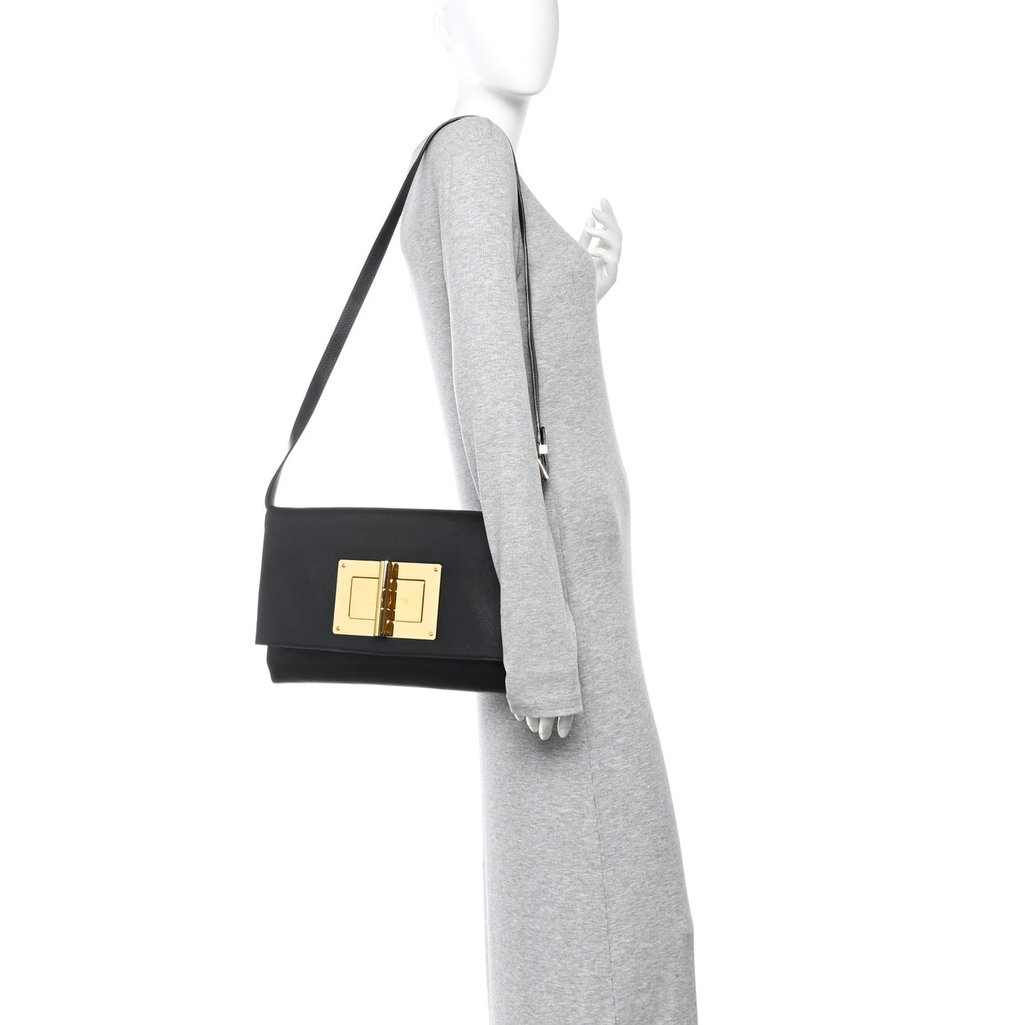Calfskin Natalia Convertible Clutch Black