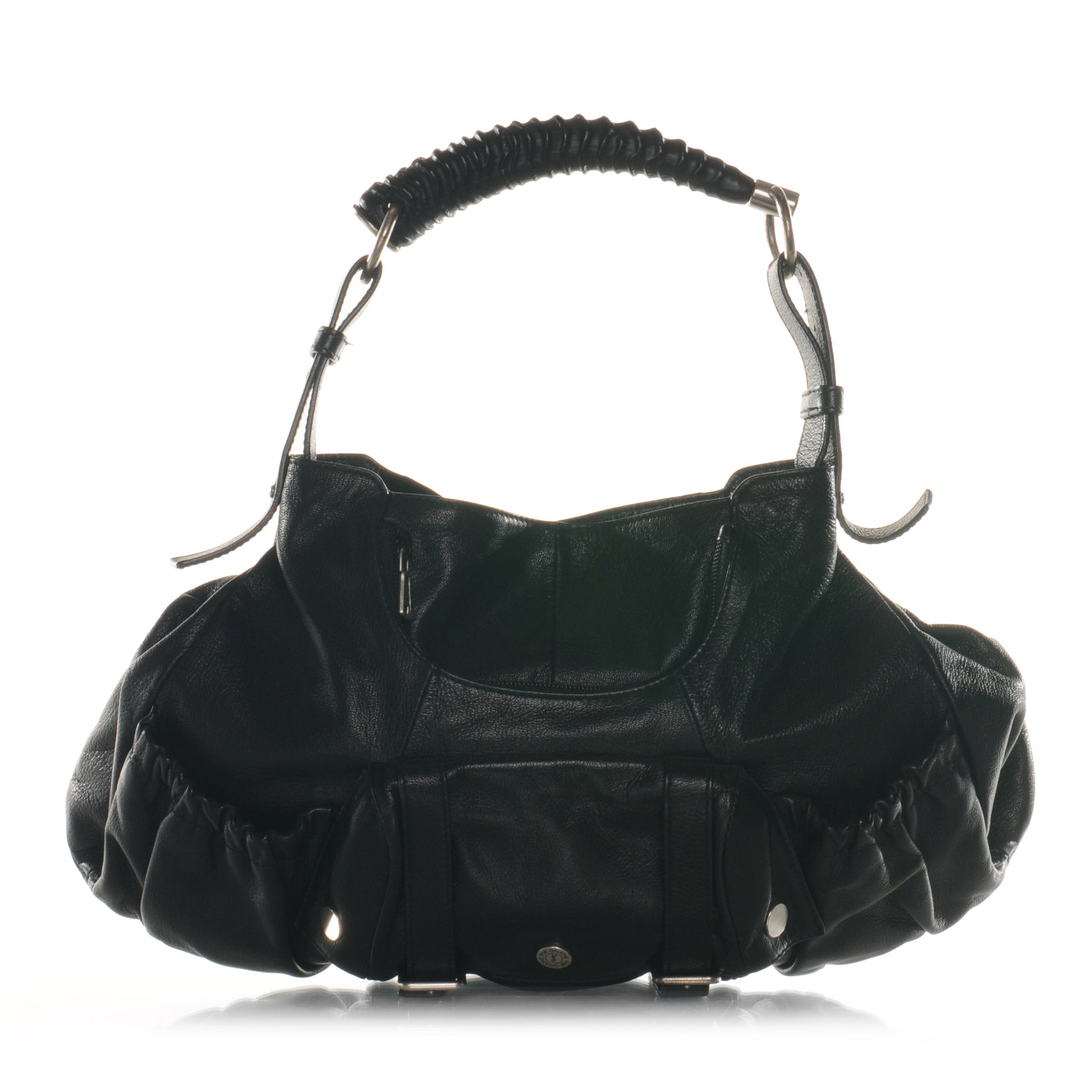 Saint Laurent Leather Mala Mala Horn Bag Black 1 of 8