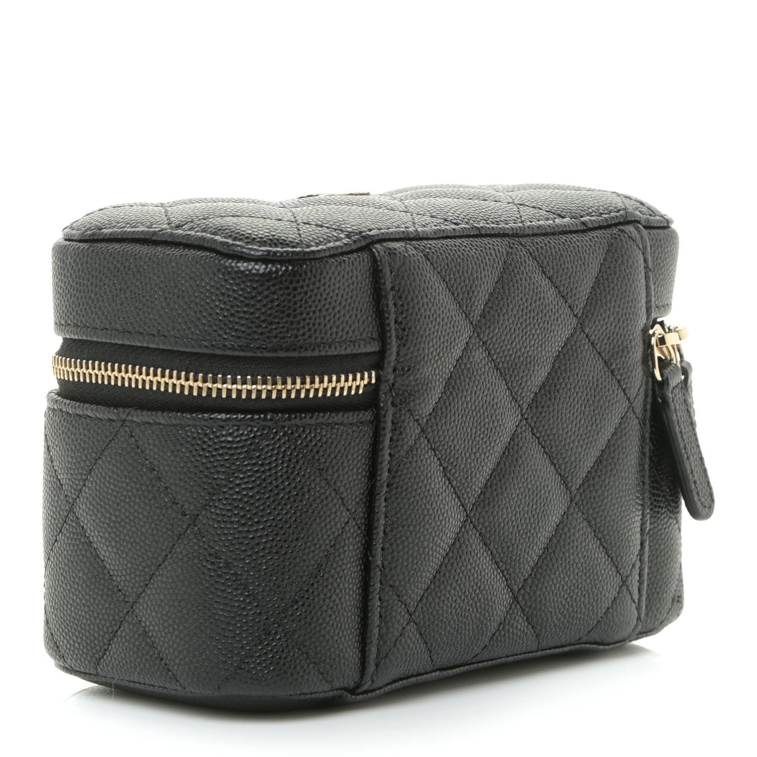Chanel Caviar Quilted CC Vanity Cosmetic Case Black 2 of 12