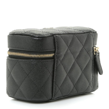 Chanel Caviar Quilted CC Vanity Cosmetic Case Black 2 of 12