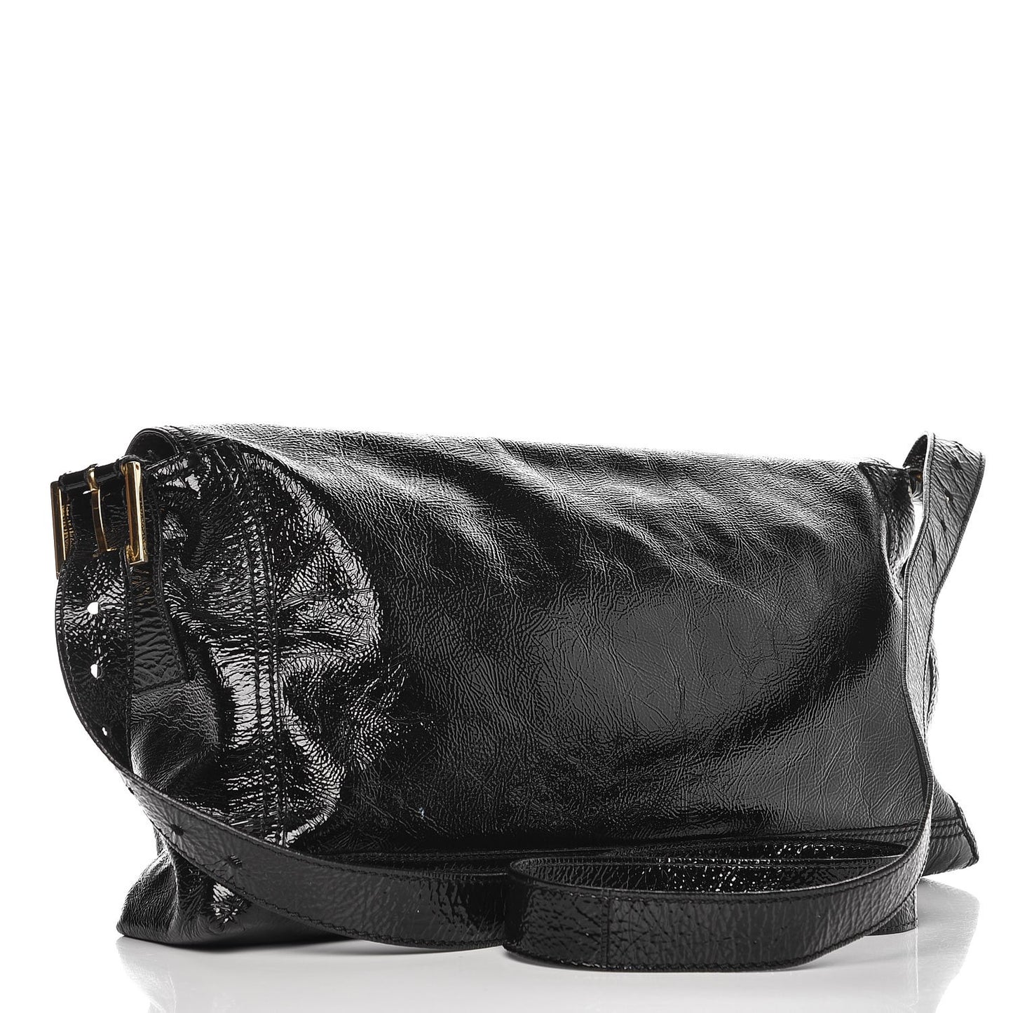 Vitello Naplak Large Convertible Baguette Black