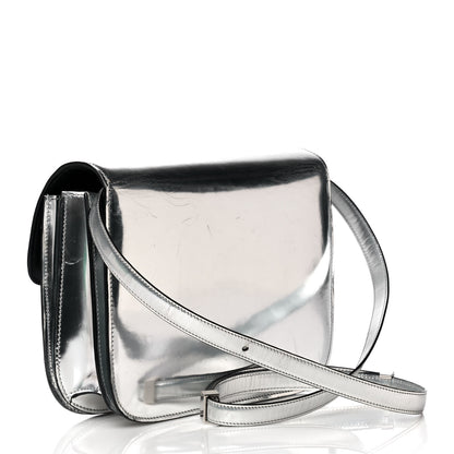 Celine Mirror Box Calfskin Medium Classic Box Flap Bag Silver 3 of 24