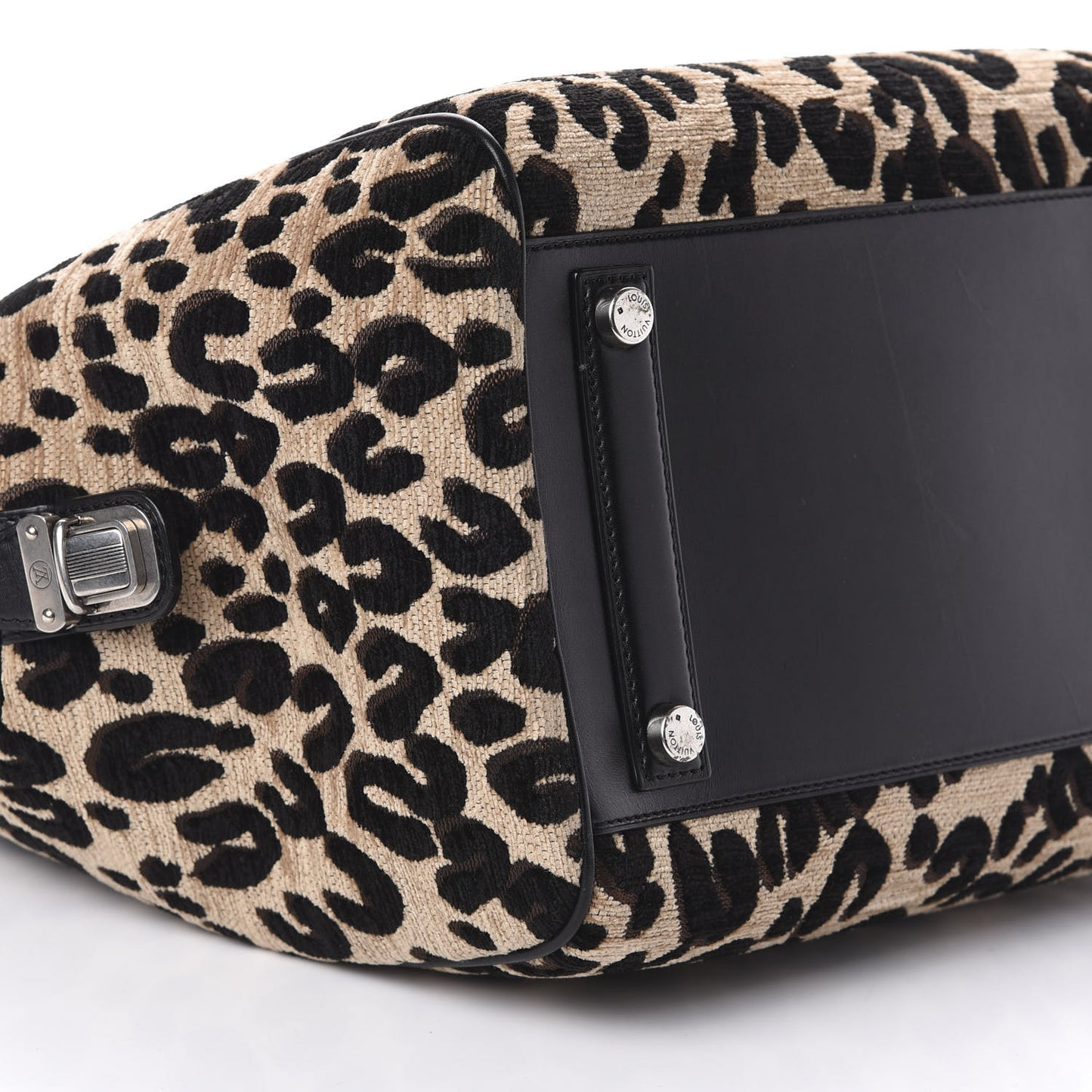 Jacquard Velvet Leopard Print Stephen Sprouse North South Bag Black