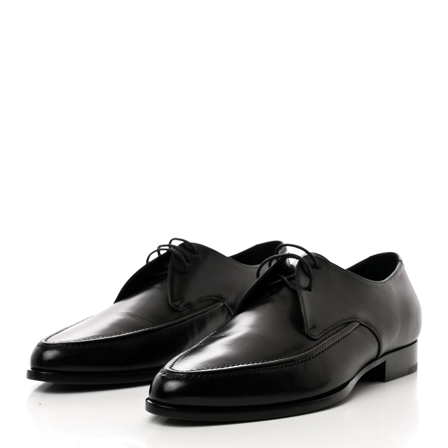 Calfskin Lace Up Derby Shoes 39 Black