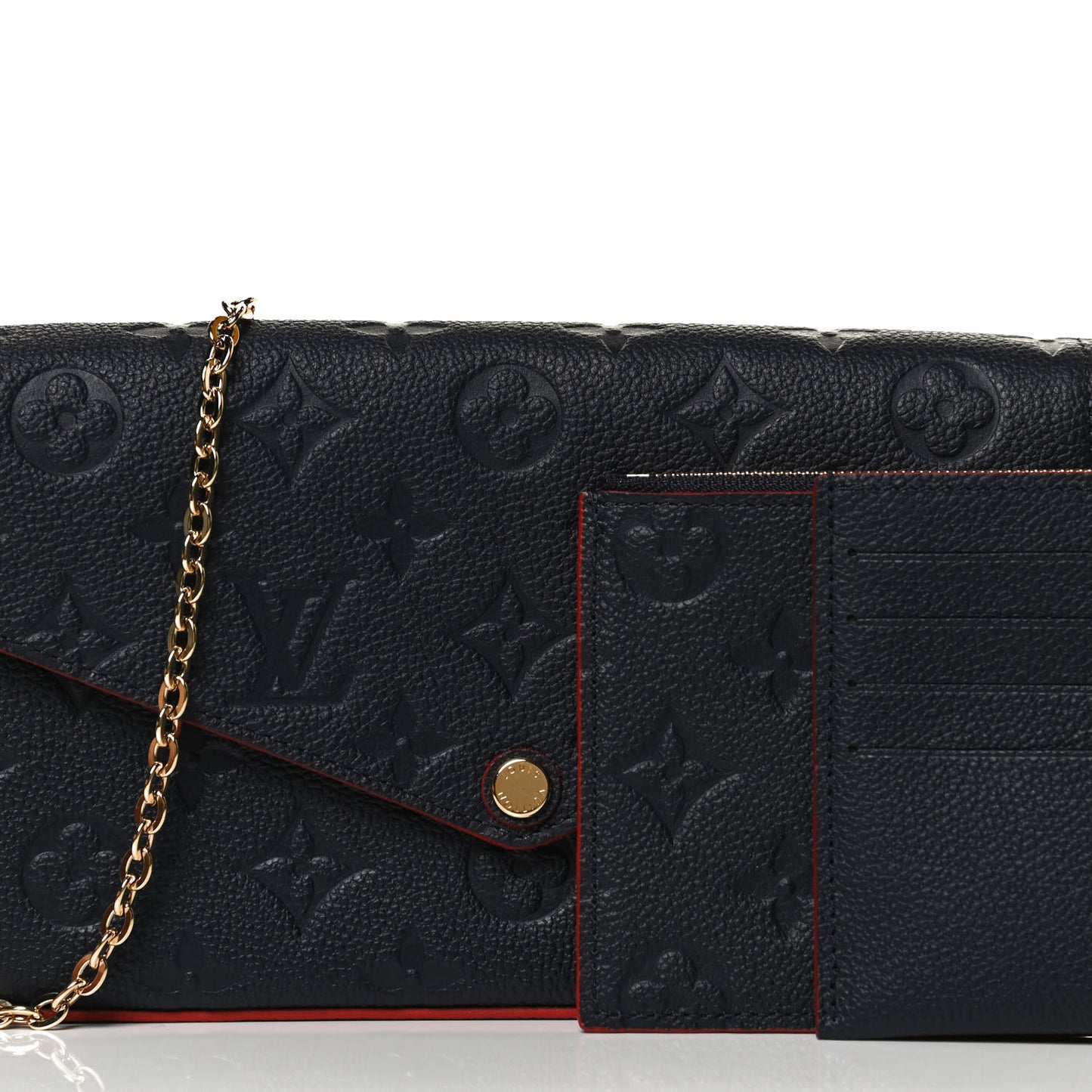 Empreinte Pochette Felicie Chain Wallet Marine Rouge