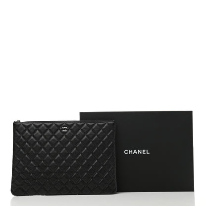 Chanel Iridescent Caviar Quilted Large Cosmetic Case Black 8 of 8