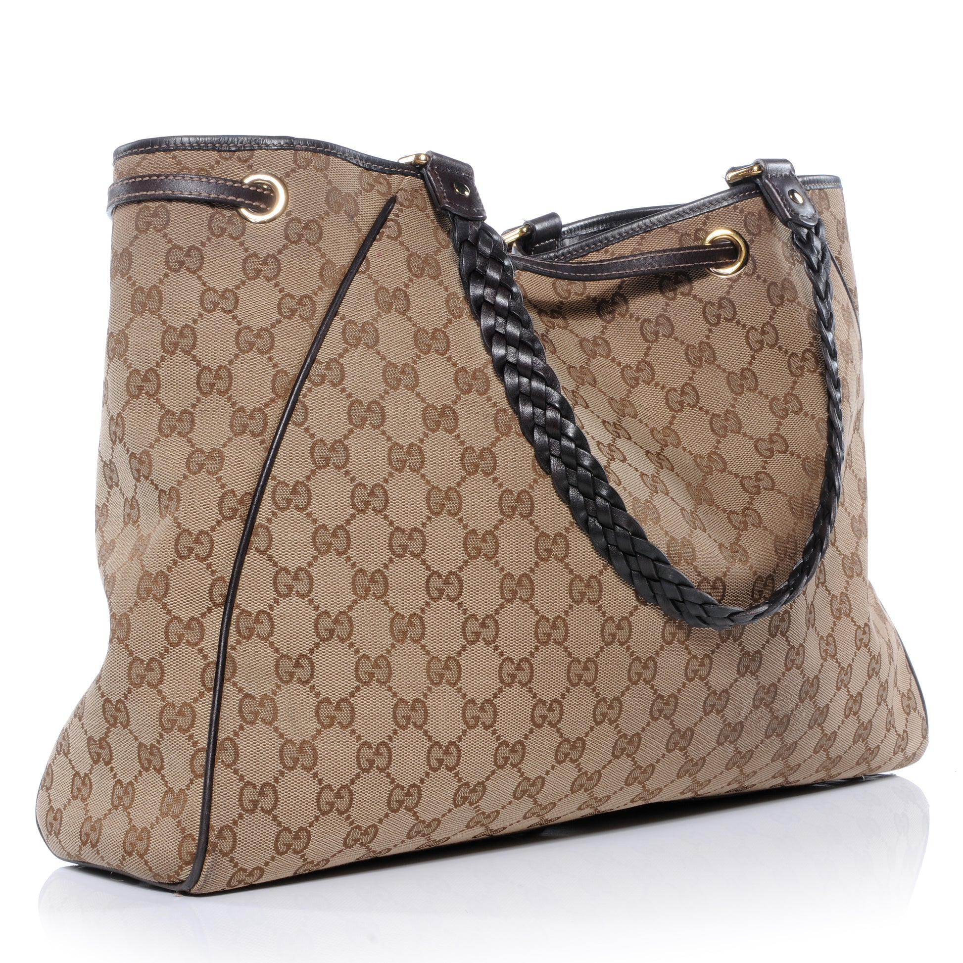 Gucci Monogram Peggy Braided Tote Ebony 3 of 8
