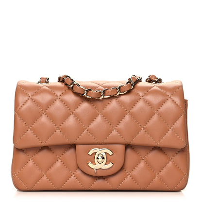 Chanel Lambskin Quilted Mini Rectangular Flap Brown 1 of 10