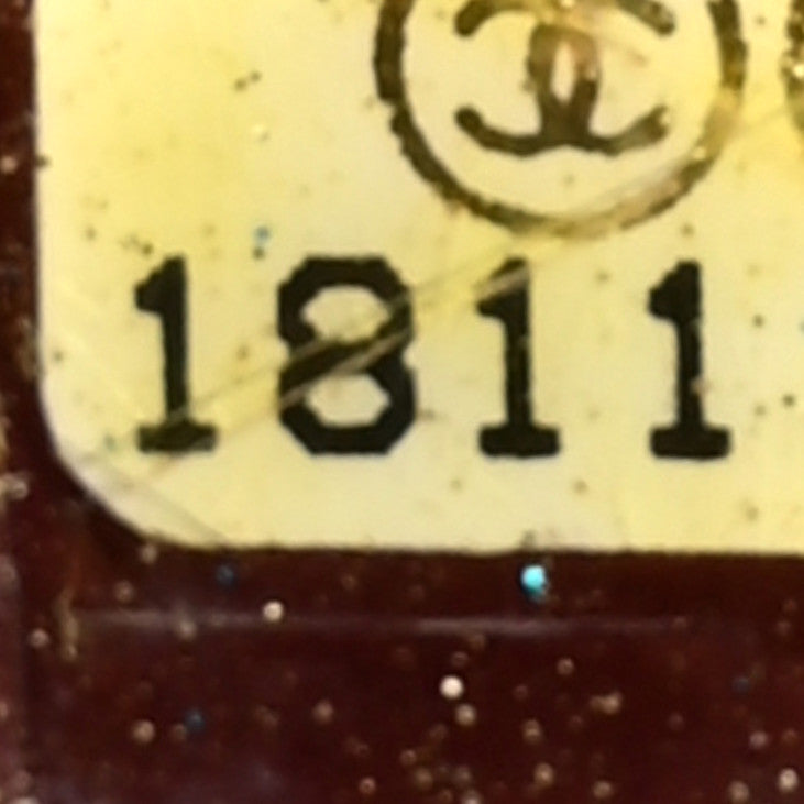 Chanel Glazed Calfskin Castle Rock Large Flap Black Burgundy 7 of 15