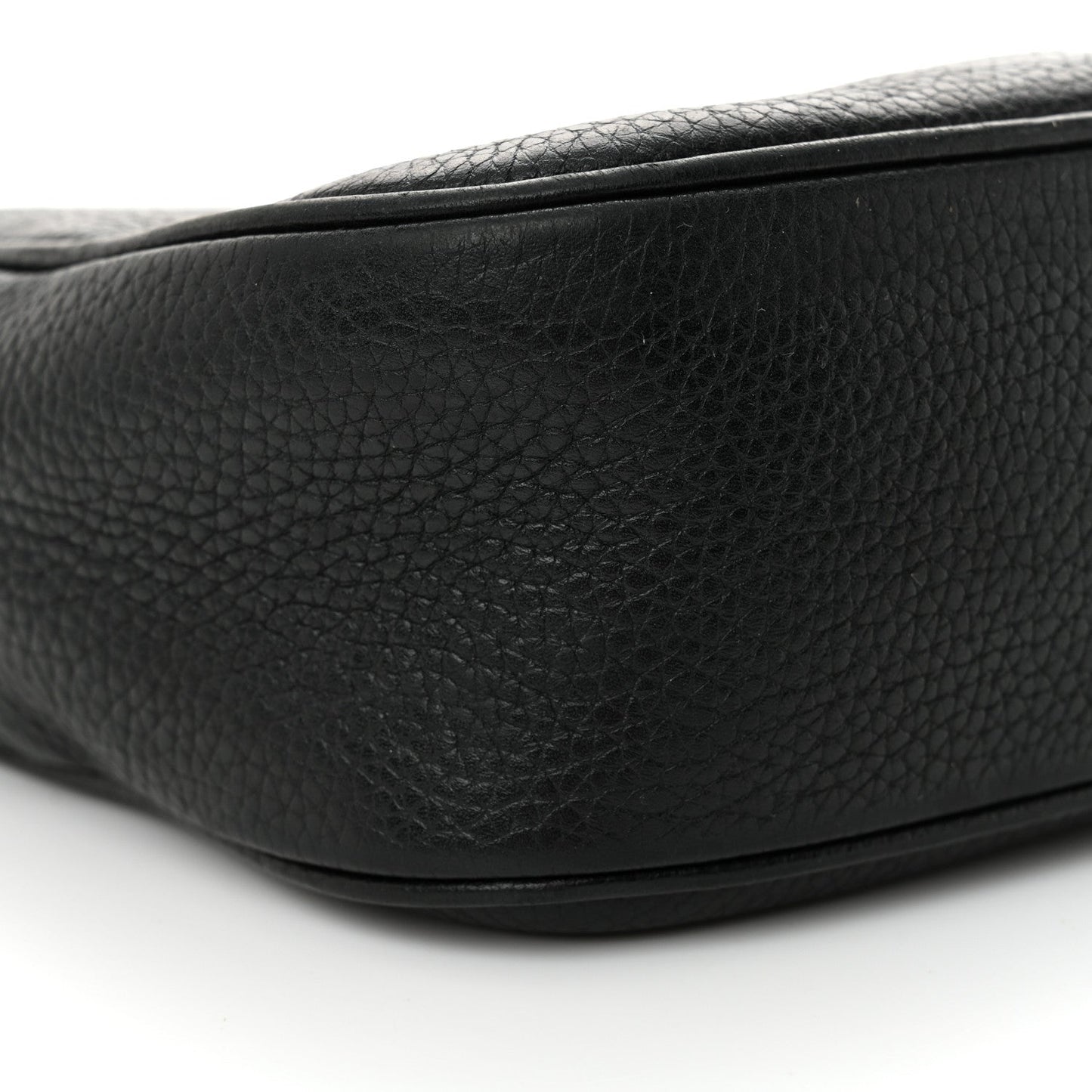 Pebbled Calfskin Small Soho Disco Bag Black