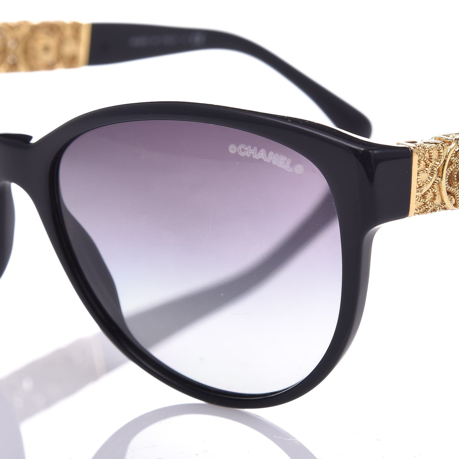 Chanel Metal Filigree Butterfly Sunglasses 5261 Black 7 of 8