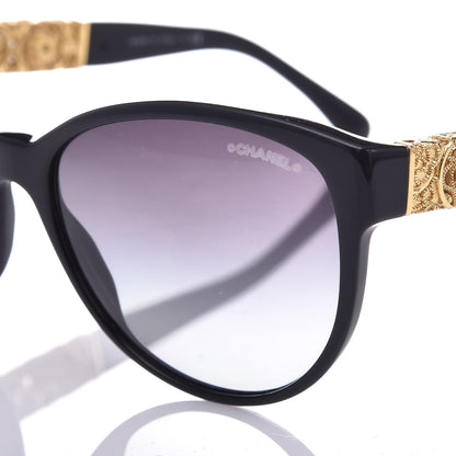 Chanel Metal Filigree Butterfly Sunglasses 5261 Black 7 of 8