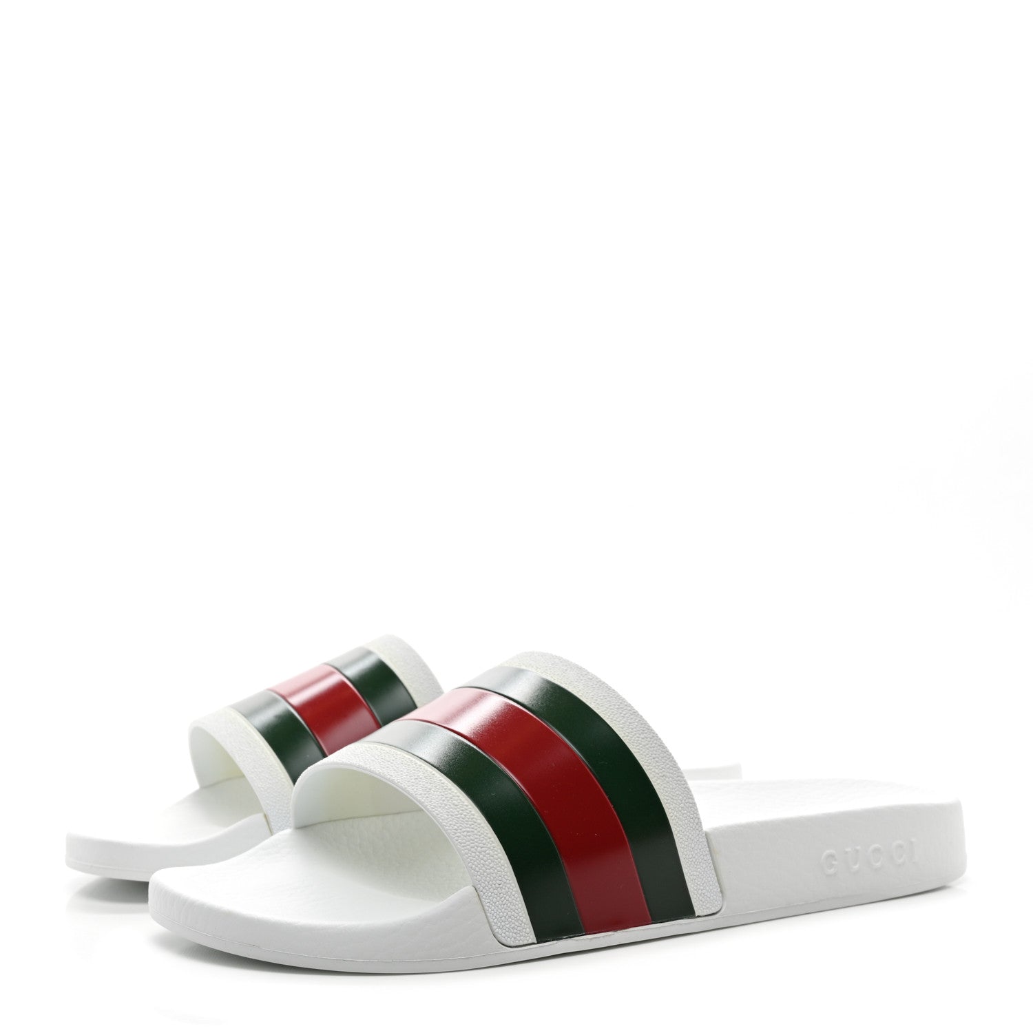 Gucci Rubber Web Mens Pool Slide Sandals 8 Great White 3 of 9