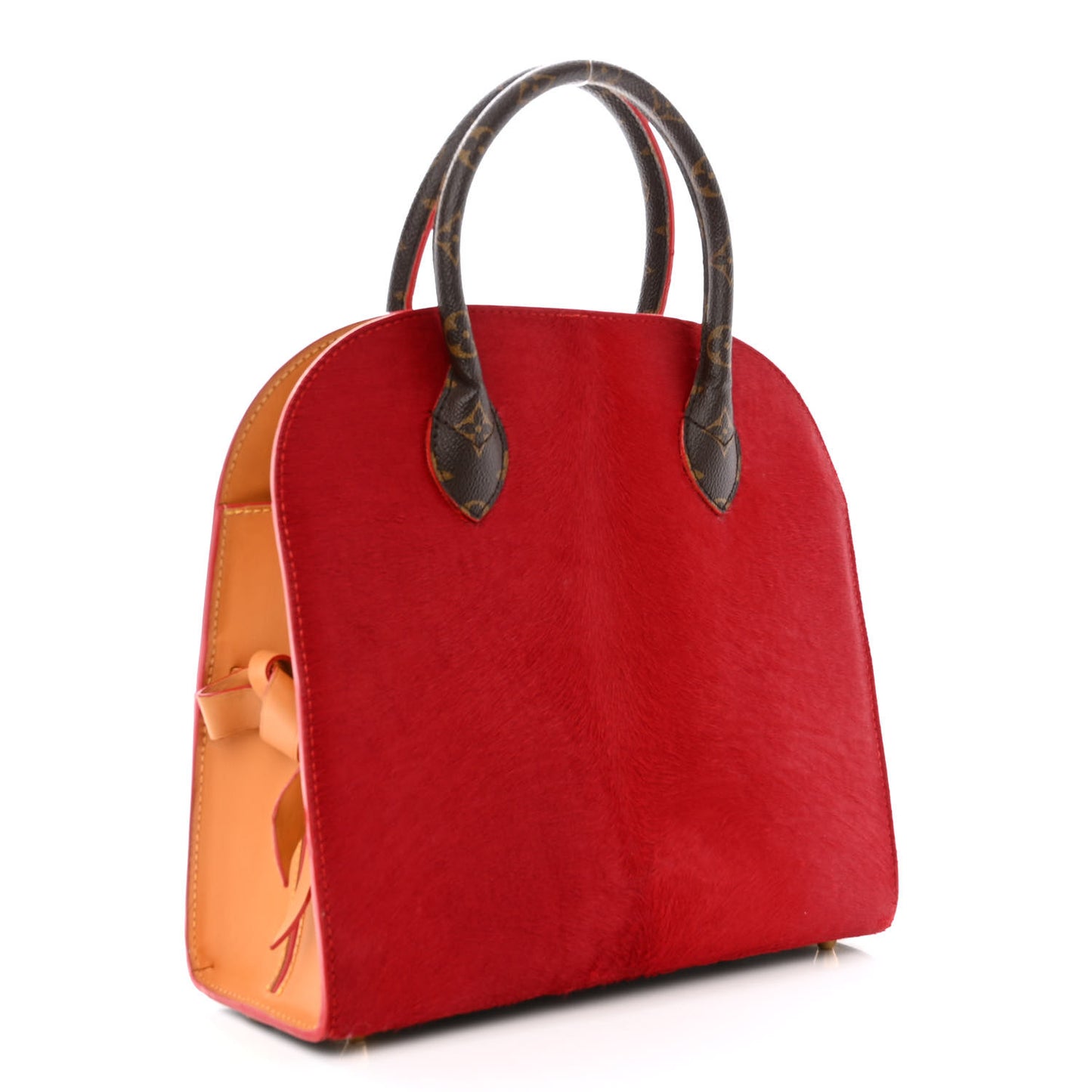 Monogram Calf Hair Spikes Iconoclasts Christian Louboutin Tote Red