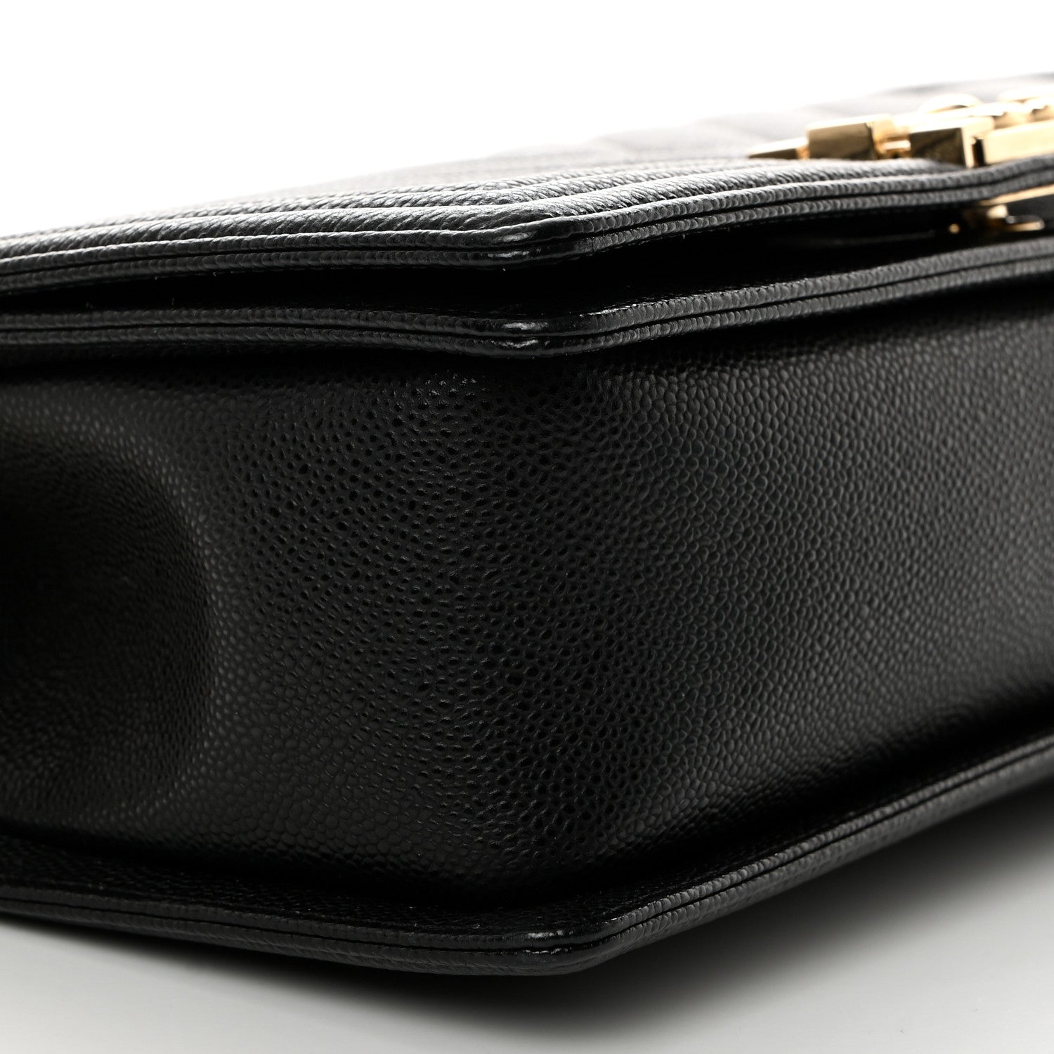 Chanel Caviar Chevron Quilted Medium Boy Flap Black 9 of 10