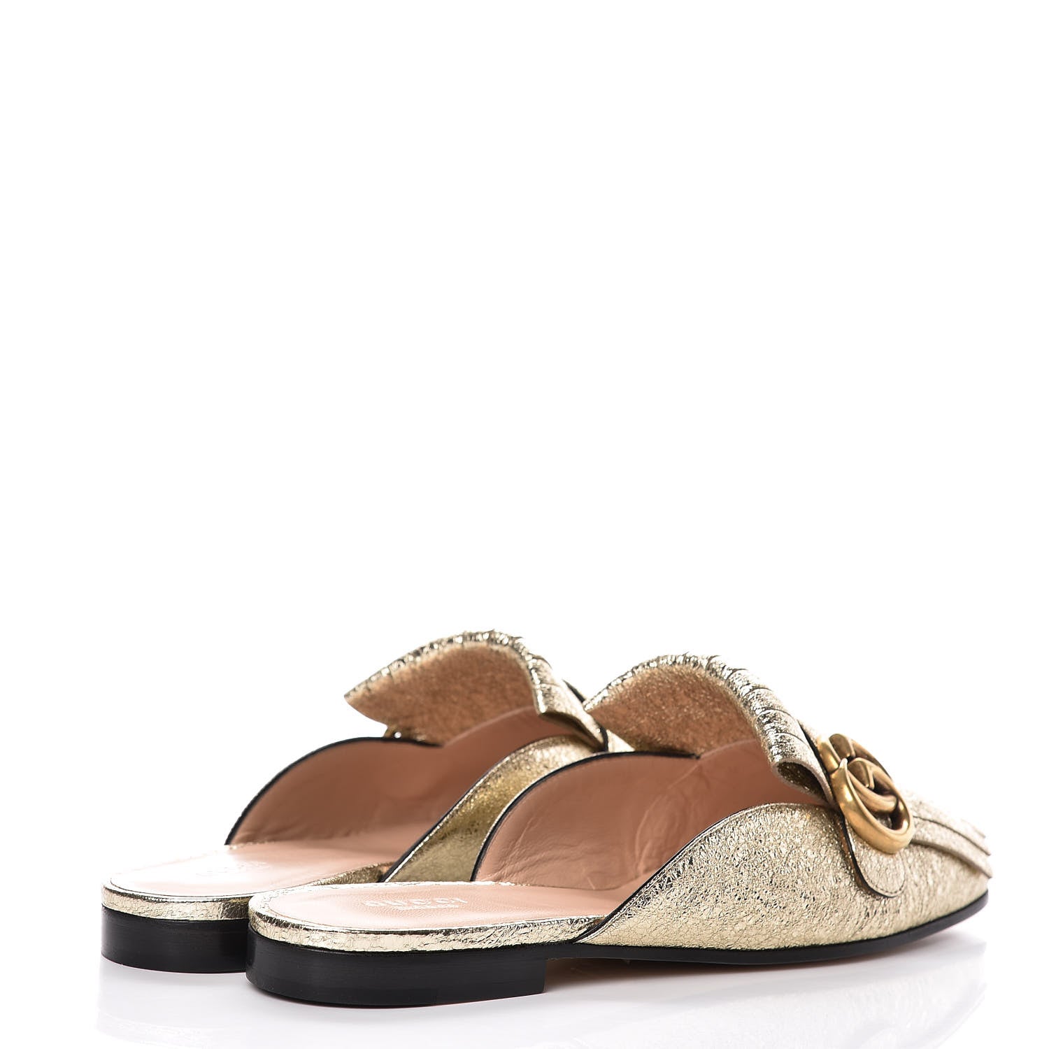 Gucci Galassia Womens GG Marmont Fringe Slippers 38 Platino 4 of 8