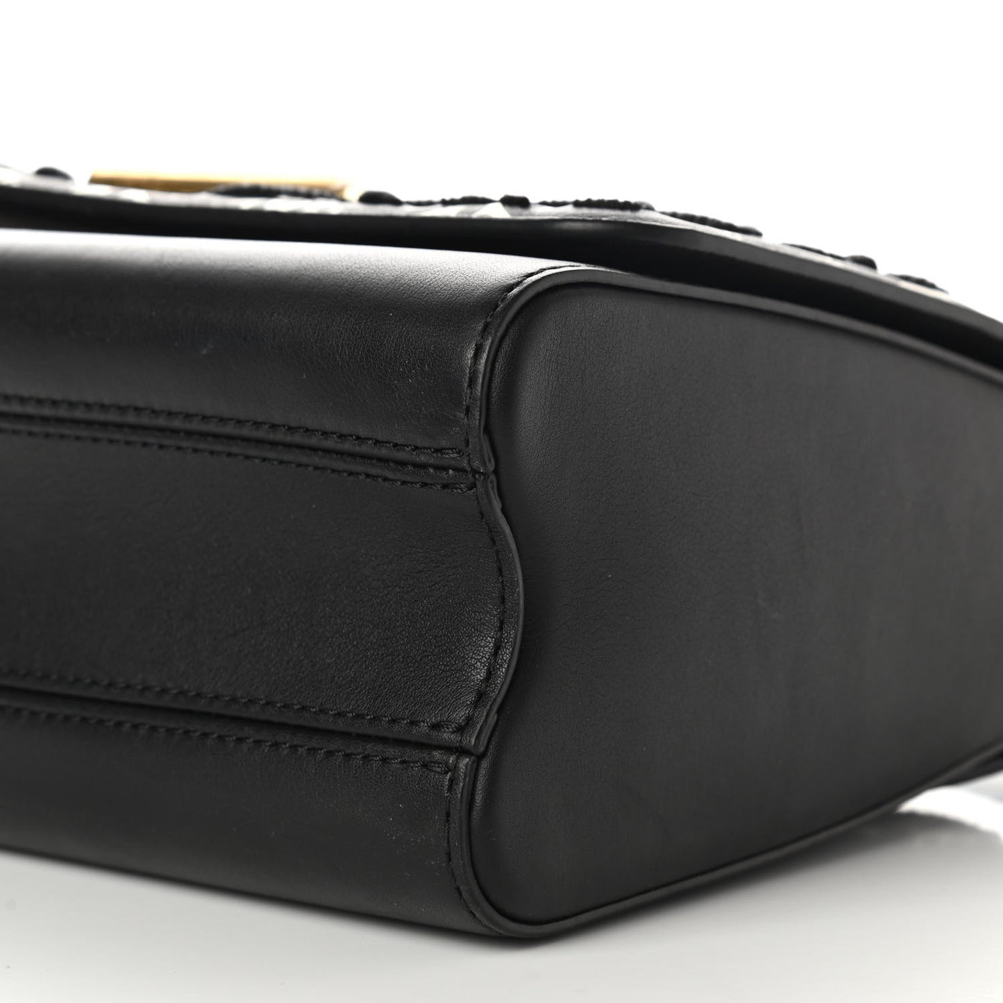 Calfskin Since 1854 Embroidered Twist MM Black