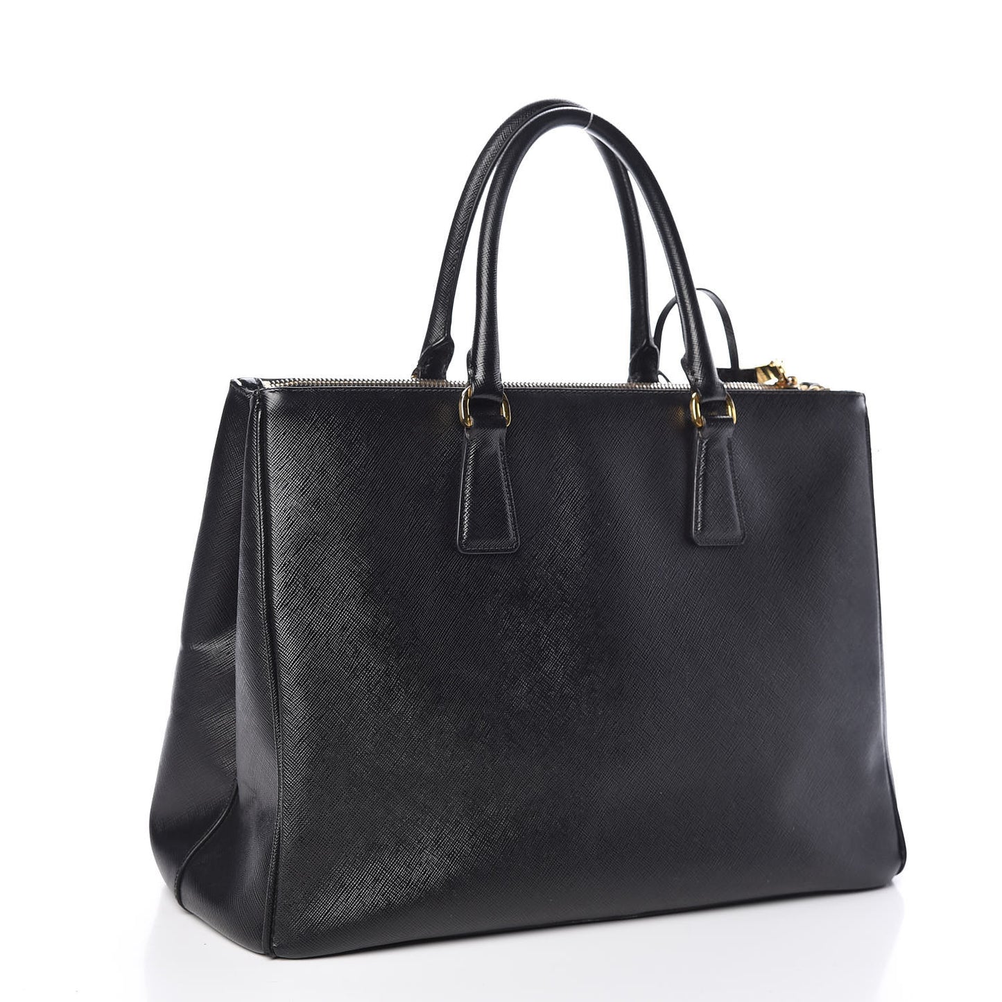 Saffiano Medium Galleria Double Zip Tote Black