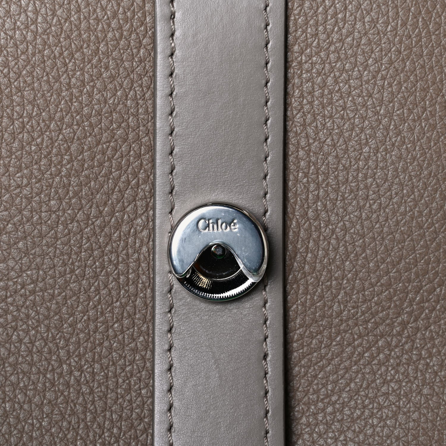Chloe Shiny Grained Calfskin Medium Aby Day Shoulder Bag Motty Grey 14 of 15
