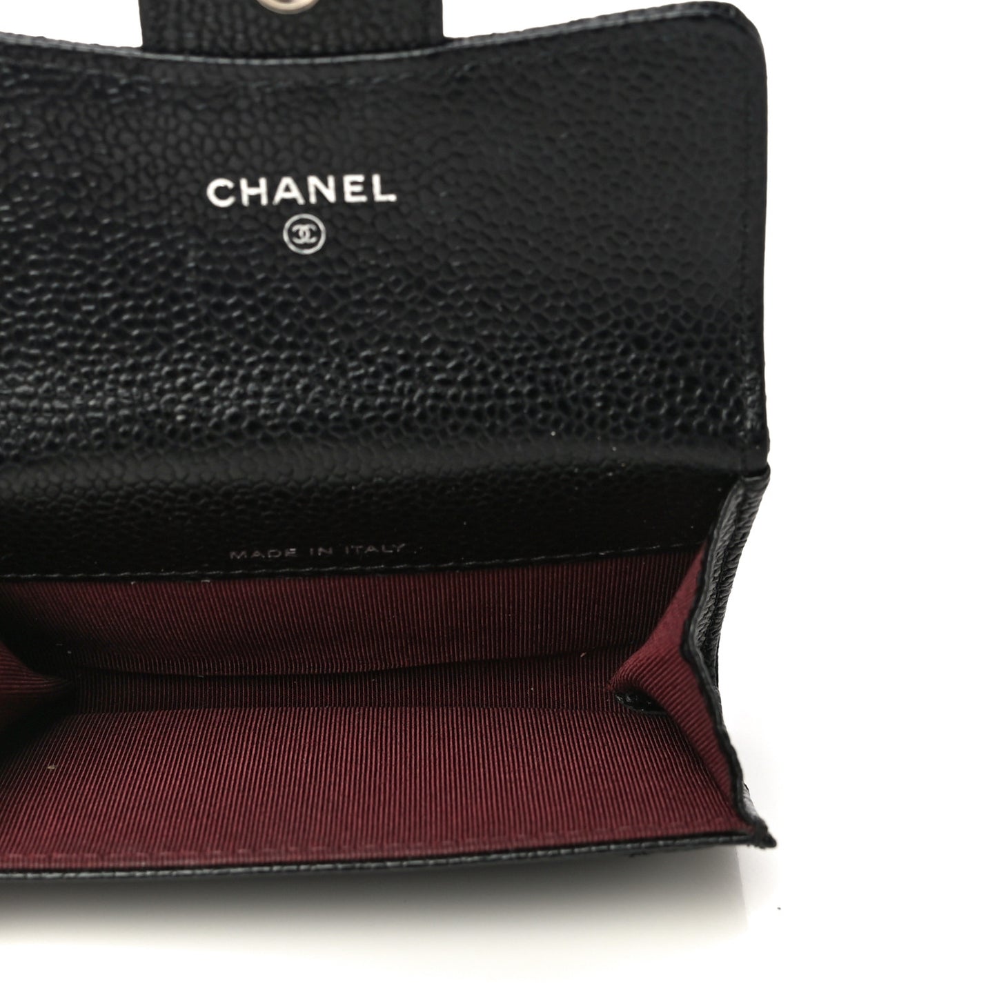 Caviar Quilted Flap Card Holder Black