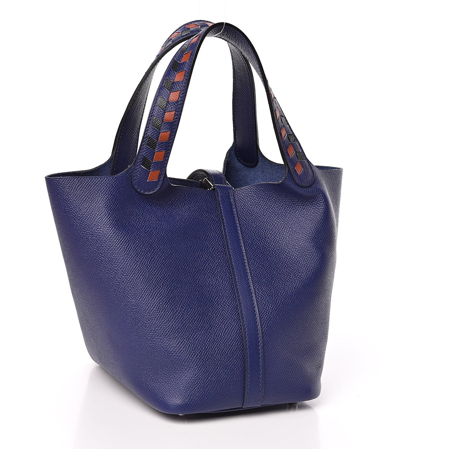 Epsom Tressage De Cuir Picotin Lock 18 PM Bleu Encre Brique Black