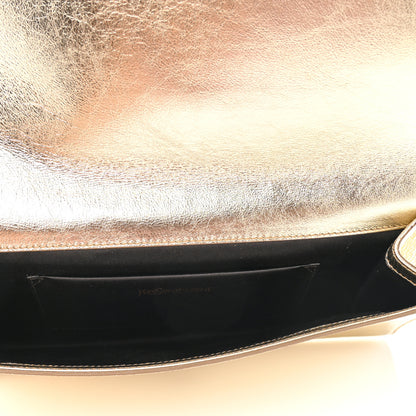 Saint Laurent Metallic Textured Calfskin Monogram Large Belle De Jour Clutch Gold 4 of 9
