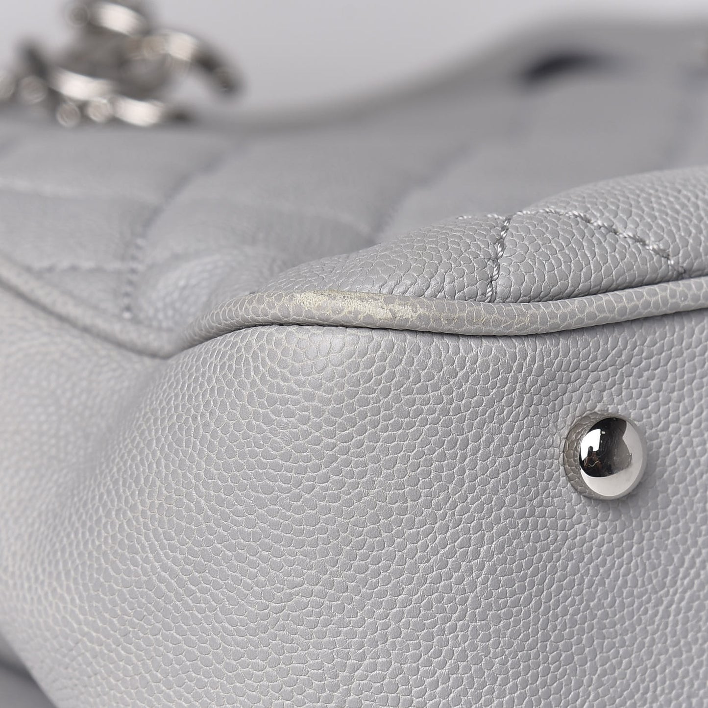 Caviar Quilted Large Urban Companion Top Handle Shopping Tote Grey